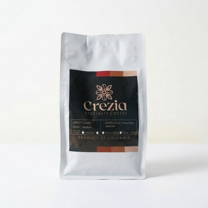 Crezia coffee bag on a white background
